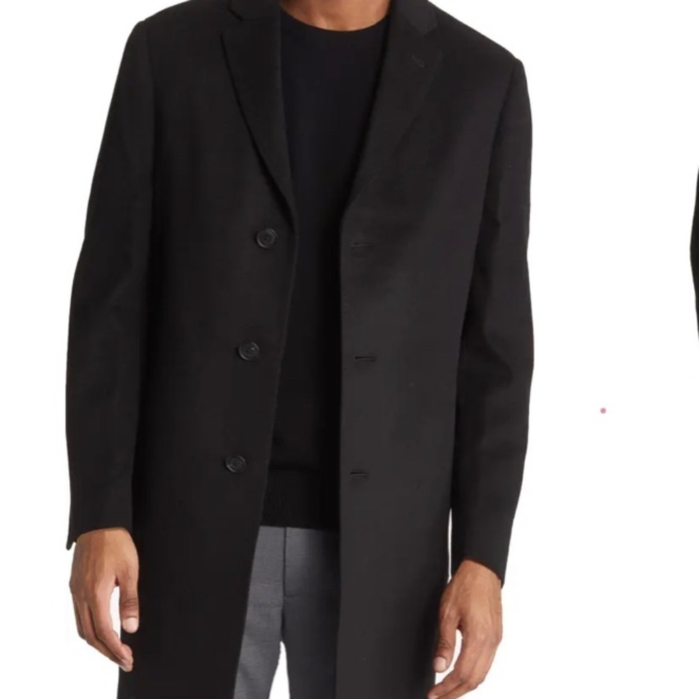 🎉Host Pick. NWT. Men’s Wool Trench Coat in Black Size 48”